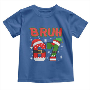 67 Christmas Toddler T Shirt Six Seven Bruh Funny Boys Kids Meme Pajamas Gen Alpha Slang TS10 Royal Blue Print Your Wear