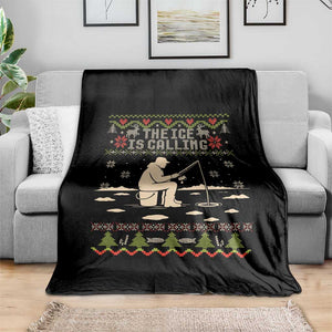 Funny Christmas Ice Fishing Throw Blanket Merry Fishmas Fish Fishing Ugly Xmas TS10 Print Your Wear