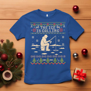 Funny Christmas Ice Fishing T Shirt Merry Fishmas Fish Fishing Ugly Xmas TS10 Royal Blue Print Your Wear
