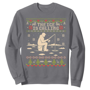 Funny Christmas Ice Fishing Sweatshirt Merry Fishmas Fish Fishing Ugly Xmas TS10 Charcoal Print Your Wear