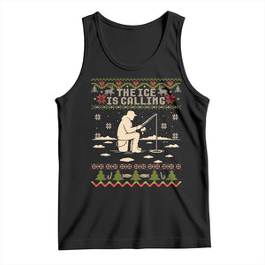 Funny Christmas Ice Fishing Tank Top Merry Fishmas Fish Fishing Ugly Xmas TS10 Black Print Your Wear