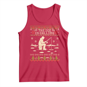 Funny Christmas Ice Fishing Tank Top Merry Fishmas Fish Fishing Ugly Xmas TS10 Red Print Your Wear