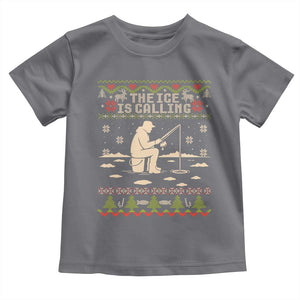 Funny Christmas Ice Fishing Toddler T Shirt Merry Fishmas Fish Fishing Ugly Xmas TS10 Charcoal Print Your Wear
