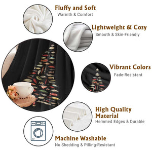 Fishing Lure Christmas Tree Throw Blanket Retro Fisherman Xmas Fish Fly TS10 Print Your Wear