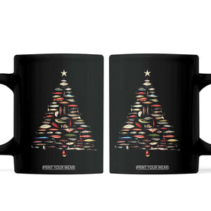 Fishing Lure Christmas Tree Coffee Mug Retro Fisherman Xmas Fish Fly TS10 Black Print Your Wear
