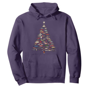 Fishing Lure Christmas Tree Hoodie Retro Fisherman Xmas Fish Fly TS10 Purple Print Your Wear