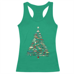 Fishing Lure Christmas Tree Racerback Tank Top Retro Fisherman Xmas Fish Fly TS10 Irish Green Print Your Wear