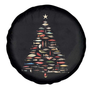 Fishing Lure Christmas Tree Spare Tire Cover Retro Fisherman Xmas Fish Fly TS10 Print Your Wear