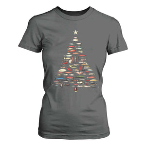 Fishing Lure Christmas Tree T Shirt For Women Retro Fisherman Xmas Fish Fly TS10 Dark Heather Print Your Wear