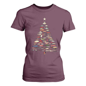 Fishing Lure Christmas Tree T Shirt For Women Retro Fisherman Xmas Fish Fly TS10 Maroon Print Your Wear