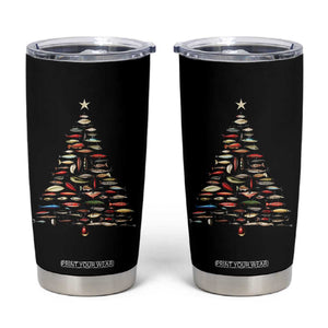 Fishing Lure Christmas Tree Tumbler Cup Retro Fisherman Xmas Fish Fly TS10 Black Print Your Wear