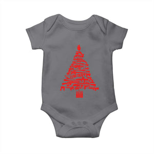 Funny Guns Christmas Baby Onesie 2nd Amendment Xmas Tree Gun Lovers TS10 Charcoal Print Your Wear