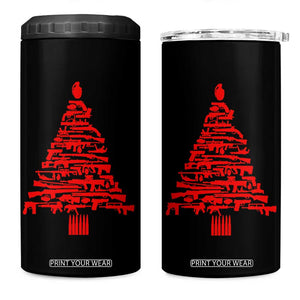 Funny Guns Christmas 4 in 1 Can Cooler Tumbler 2nd Amendment Xmas Tree Gun Lovers TS10 One Size: 16 oz Black Print Your Wear
