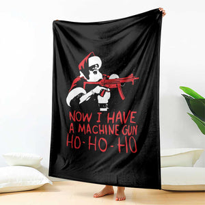 Now I Have A Machine Gun Throw Blanket Funny Retro Christmas 90s Movie Santa Gun Lovers TS10 Print Your Wear