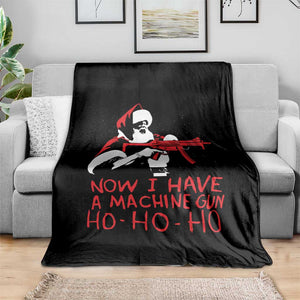 Now I Have A Machine Gun Throw Blanket Funny Retro Christmas 90s Movie Santa Gun Lovers TS10 Print Your Wear