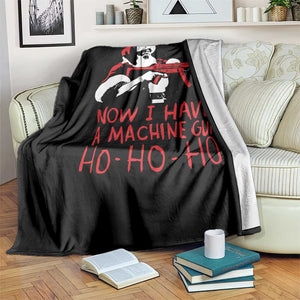 Now I Have A Machine Gun Throw Blanket Funny Retro Christmas 90s Movie Santa Gun Lovers TS10 Print Your Wear