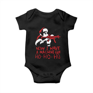 Now I Have A Machine Gun Baby Onesie Funny Retro Christmas 90s Movie Santa Gun Lovers TS10 Black Print Your Wear