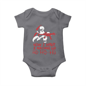Now I Have A Machine Gun Baby Onesie Funny Retro Christmas 90s Movie Santa Gun Lovers TS10 Charcoal Print Your Wear