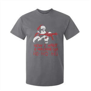 Now I Have A Machine Gun T Shirt For Kid Funny Retro Christmas 90s Movie Santa Gun Lovers TS10 Charcoal Print Your Wear