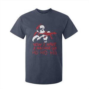 Now I Have A Machine Gun T Shirt For Kid Funny Retro Christmas 90s Movie Santa Gun Lovers TS10 Navy Print Your Wear