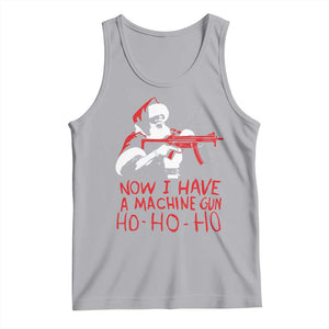 Now I Have A Machine Gun Tank Top Funny Retro Christmas 90s Movie Santa Gun Lovers TS10 Athletic Heather Print Your Wear