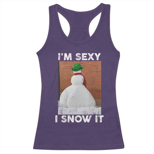 Sarcastic Snowman Racerback Tank Top Funny Christmas I'm Sexy and I Snow It TS10 Purple Print Your Wear