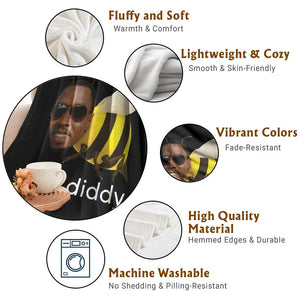 Bee Diddy Throw Blanket Funny Weirdcore Dark Humor Internet Memes Gen-Z TS10 Print Your Wear