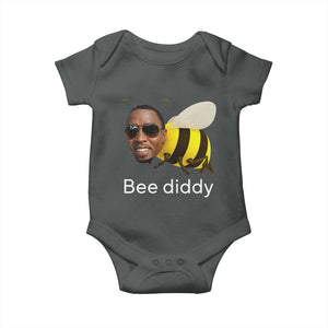 Bee Diddy Baby Onesie Funny Weirdcore Dark Humor Internet Memes Gen-Z TS10 Dark Heather Print Your Wear