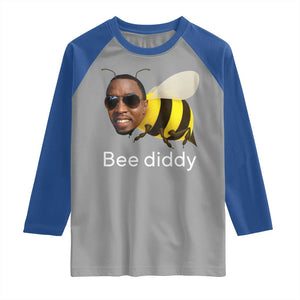 Bee Diddy Raglan Shirt Funny Weirdcore Dark Humor Internet Memes Gen-Z TS10 Sport Gray Royal Print Your Wear