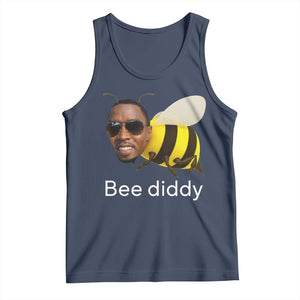 Bee Diddy Tank Top Funny Weirdcore Dark Humor Internet Memes Gen-Z TS10 Navy Print Your Wear