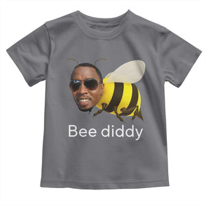 Bee Diddy Toddler T Shirt Funny Weirdcore Dark Humor Internet Memes Gen-Z TS10 Charcoal Print Your Wear