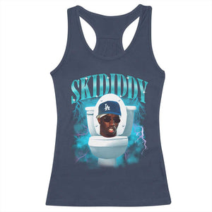 Funny Diddy Racerback Tank Top Diddy Skibidi Toilet Bootleg Meme TS10 Navy Print Your Wear