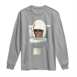 Funny Diddy Long Sleeve Shirt Diddy Skibidi Toilet Meme TS10 Sport Gray Print Your Wear