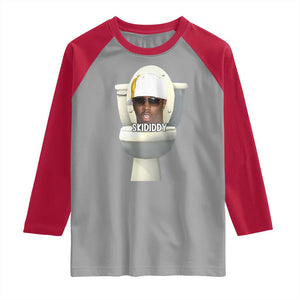 Funny Diddy Raglan Shirt Diddy Skibidi Toilet Meme TS10 Sport Gray Red Print Your Wear