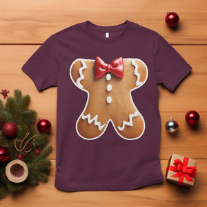 Gingerbread Man T Shirt Christmas Cookie Costume TS10 Maroon Print Your Wear