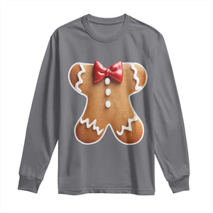 Gingerbread Man Long Sleeve Shirt Christmas Cookie Costume TS10 Charcoal Print Your Wear