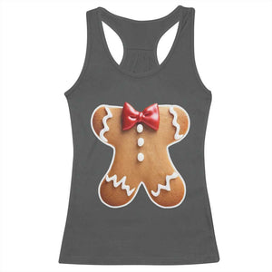Gingerbread Man Racerback Tank Top Christmas Cookie Costume TS10 Dark Heather Print Your Wear