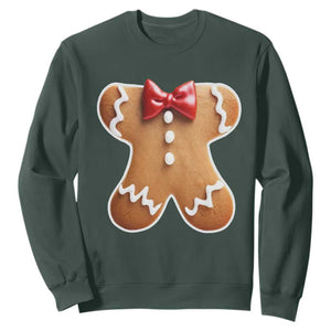 Gingerbread Man Sweatshirt Christmas Cookie Costume TS10 Dark Forest Green Print Your Wear