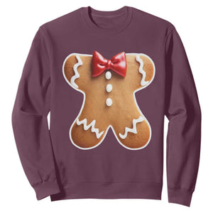 Gingerbread Man Sweatshirt Christmas Cookie Costume TS10 Maroon Print Your Wear
