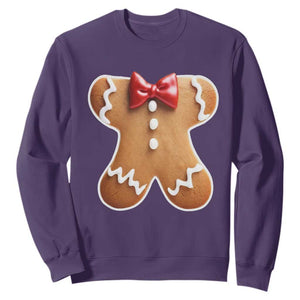 Gingerbread Man Sweatshirt Christmas Cookie Costume TS10 Purple Print Your Wear