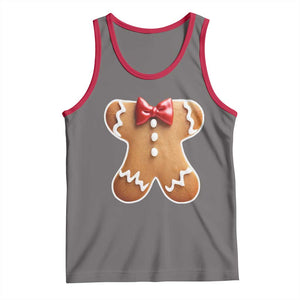 Gingerbread Man Tank Top Christmas Cookie Costume TS10 Deep Heather Red Print Your Wear