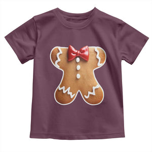 Gingerbread Man Toddler T Shirt Christmas Cookie Costume TS10 Maroon Print Your Wear
