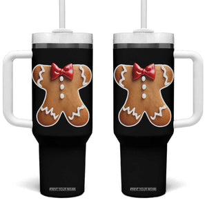 Gingerbread Man Tumbler With Handle Christmas Cookie Costume TS10 One Size: 40 oz Black Print Your Wear