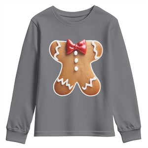 Gingerbread Man Youth Sweatshirt Christmas Cookie Costume TS10 Charcoal Print Your Wear