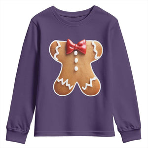 Gingerbread Man Youth Sweatshirt Christmas Cookie Costume TS10 Purple Print Your Wear