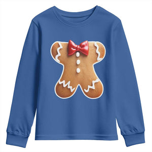 Gingerbread Man Youth Sweatshirt Christmas Cookie Costume TS10 Royal Blue Print Your Wear