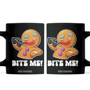 Funny Xmas Gingerbread Man Coffee Mug Funny Sexy Cookie Bite Me TS10 Black Print Your Wear