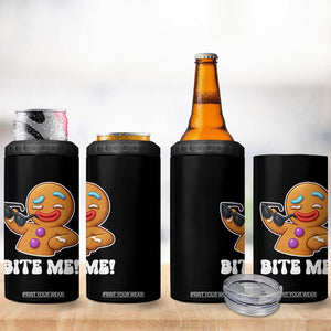 Funny Xmas Gingerbread Man 4 in 1 Can Cooler Tumbler Funny Sexy Cookie Bite Me TS10 Print Your Wear