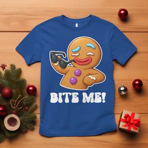 Funny Xmas Gingerbread Man T Shirt Funny Sexy Cookie Bite Me TS10 Royal Blue Print Your Wear