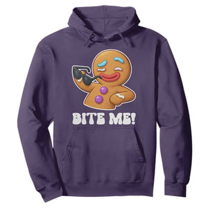 Funny Xmas Gingerbread Man Hoodie Funny Sexy Cookie Bite Me TS10 Purple Print Your Wear